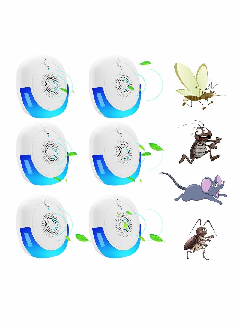Zikra Ultrasonic Pest Repeller 6 Packs Electronic Plug Control Mosquito Indoor for Home Office Bugs Roaches Spiders Flies Mosquitoes Bat Fleas Rodents - Image 1