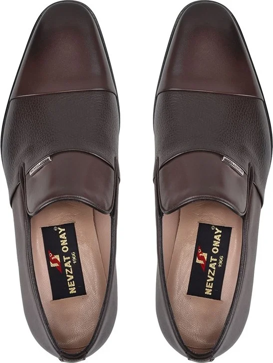 نيفزات اوناي Dark Brown Leather Men's Shoes -10634-