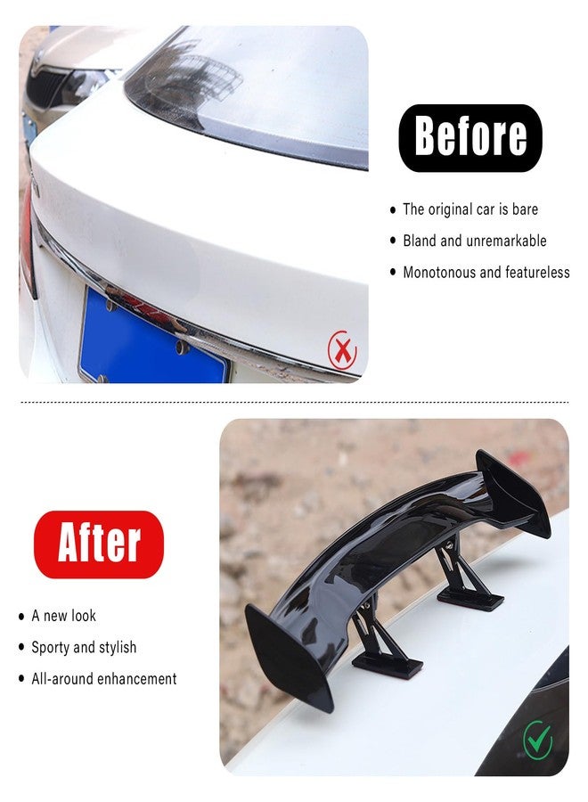 Augeny Car Mini Spoiler Wing, 9.8 Inch Carbon Fiber Car Rear Tail Wing Without Perforation, Universal Auto Mini Tiny Trunk Spoiler, Vehicle Exterior Decor Accessories for Men Women (Black) - Image 3
