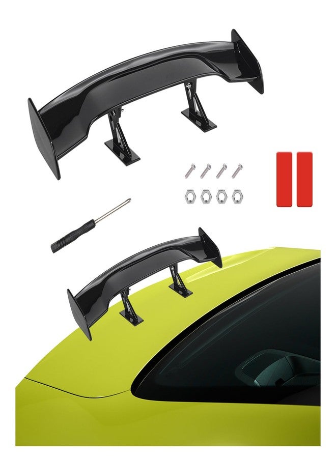 Augeny Car Mini Spoiler Wing, 9.8 Inch Carbon Fiber Car Rear Tail Wing Without Perforation, Universal Auto Mini Tiny Trunk Spoiler, Vehicle Exterior Decor Accessories for Men Women (Black) - Image 1