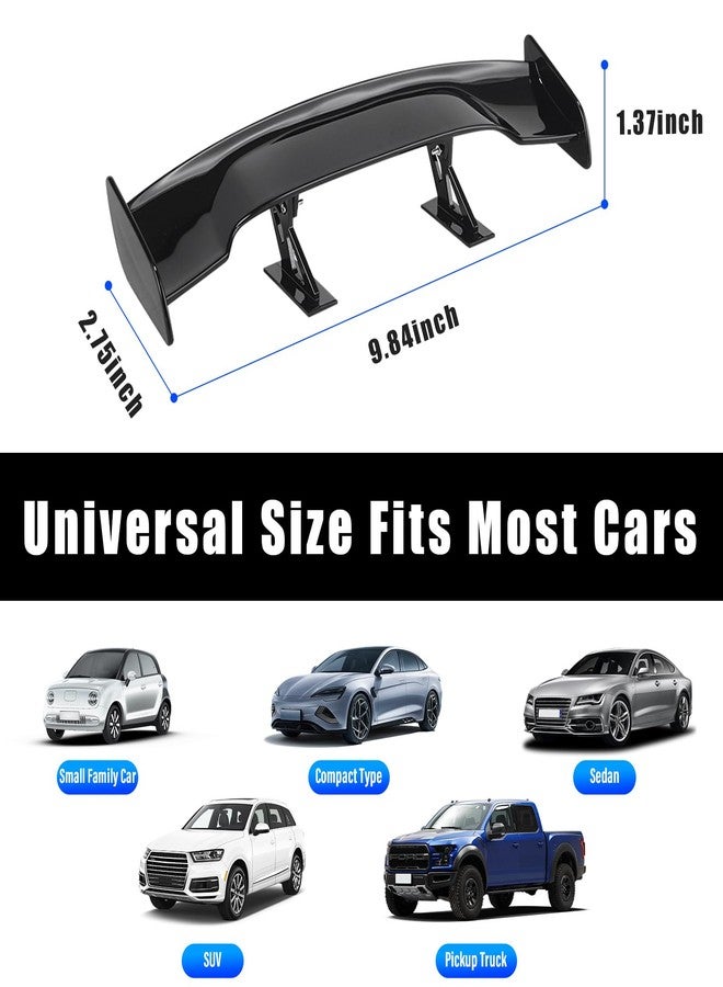 Augeny Car Mini Spoiler Wing, 9.8 Inch Carbon Fiber Car Rear Tail Wing Without Perforation, Universal Auto Mini Tiny Trunk Spoiler, Vehicle Exterior Decor Accessories for Men Women (Black) - Image 2