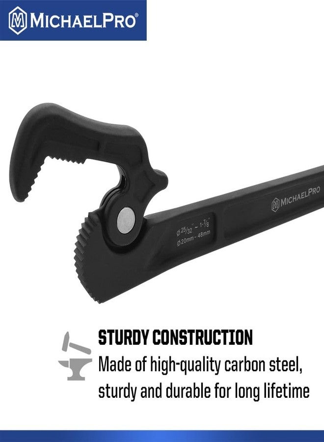MichaelPro مفتاح أنابيب مايكل برو ذاتي الضبط، مفتاح سباكة متعدد الوظائف مقاس 14 بوصة، قطر تثبيت يصل إلى 1-7/8 بوصة (48 مم)، مفتاح تعديل برأس دوار - Image 5