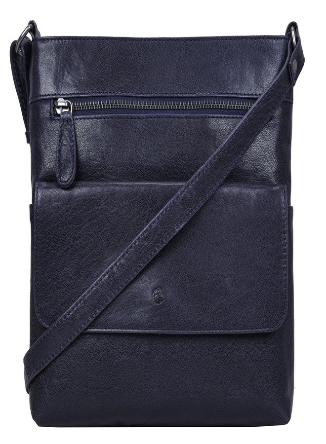ANTONIO VALERIA Piper Washed Blue Leather Crossbody Bag - Image 1