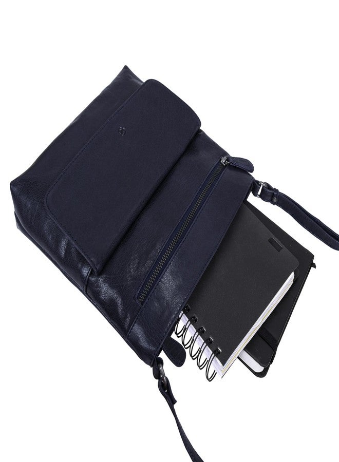 ANTONIO VALERIA Piper Washed Blue Leather Crossbody Bag - Image 5
