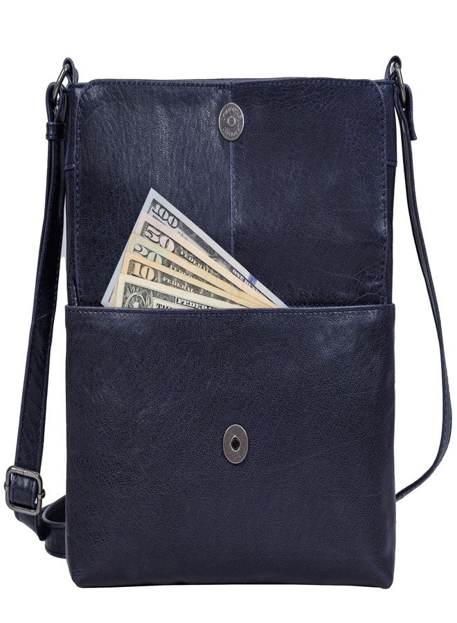 ANTONIO VALERIA Piper Washed Blue Leather Crossbody Bag - Image 3
