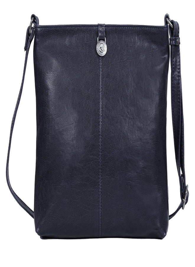 ANTONIO VALERIA Piper Washed Blue Leather Crossbody Bag - Image 4