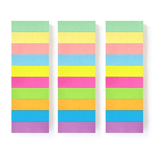 Eastern Wolf 30 Pads 0.6x2 Inch Sticky Notes Flags Tabs Page Markers 10 Bright Color Sticky Index Tabs Page Flags 80 Sheet/Pad - Image 3
