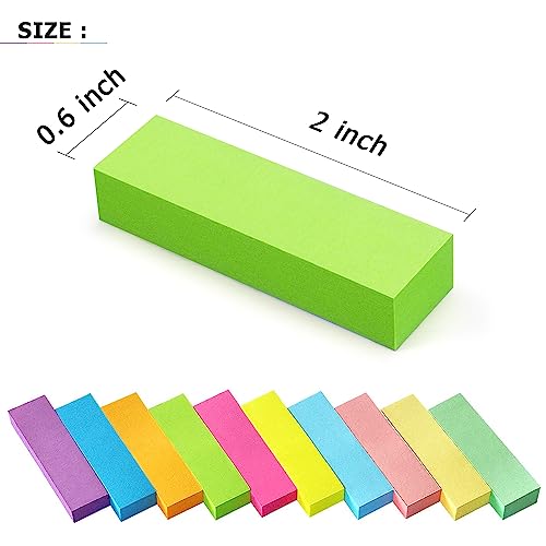 Eastern Wolf 30 Pads 0.6x2 Inch Sticky Notes Flags Tabs Page Markers 10 Bright Color Sticky Index Tabs Page Flags 80 Sheet/Pad - Image 2