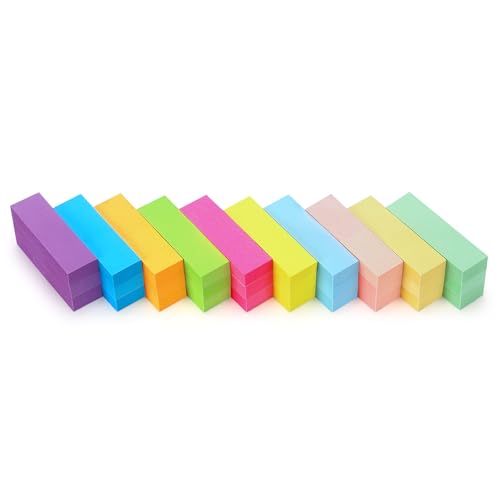 Eastern Wolf 30 Pads 0.6x2 Inch Sticky Notes Flags Tabs Page Markers 10 Bright Color Sticky Index Tabs Page Flags 80 Sheet/Pad - Image 1