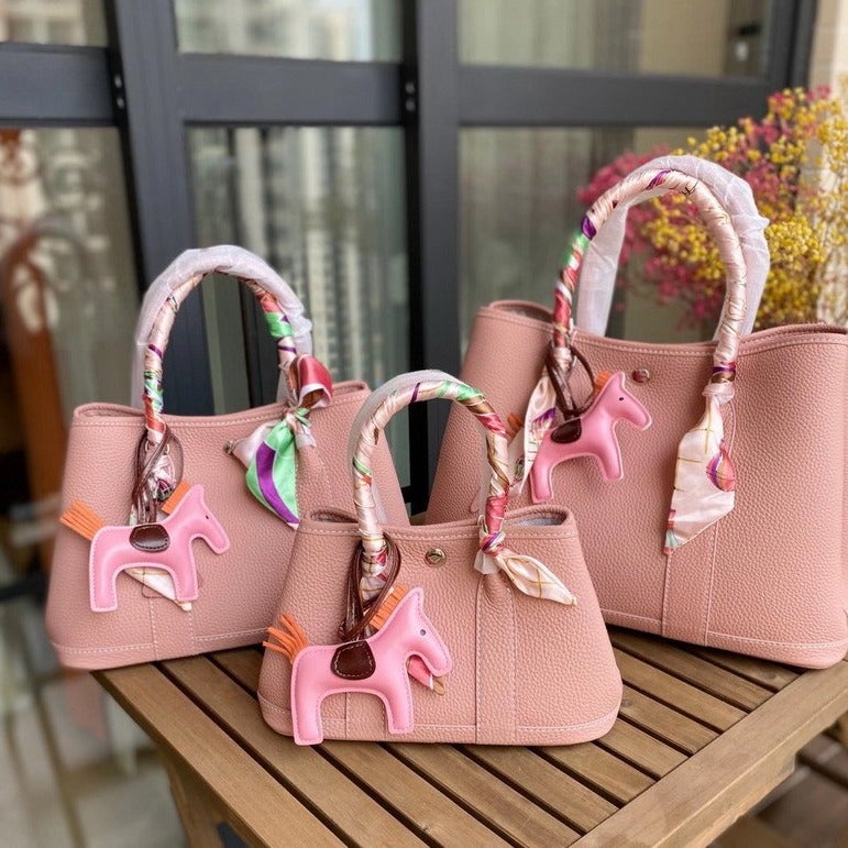 2026 New Model Top-Layer Cowhide Pebbled Leather 25Cm 30Cm 36Cm Garden Bag Genuine Leather Handbag Versatile Crossbody Bag - Image 3