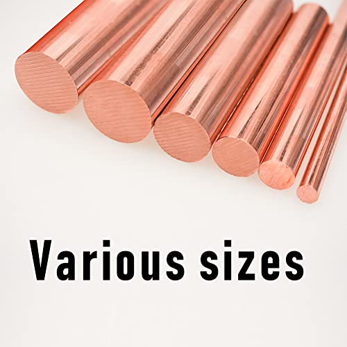 Tynulox 2Pcs Pure Copper Round Rod 1/2"(12mm) Dia 7.87" Length Bare Copper Cu Metal Rod for Metal Craft Hobbies - Image 5
