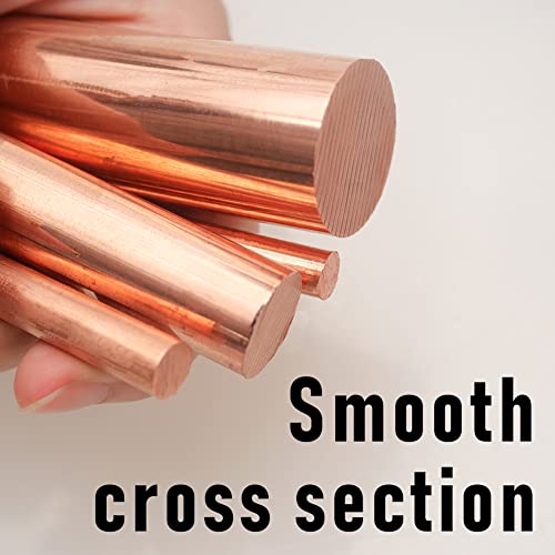 Tynulox 2Pcs Pure Copper Round Rod 1/2"(12mm) Dia 7.87" Length Bare Copper Cu Metal Rod for Metal Craft Hobbies - Image 4
