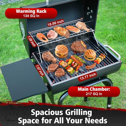 SUNLIFER Barrel Barbecue Charcoal Grill: Premium Spacious Outdoor BBQ Grill with Side Table - Ideal for Patio Cooking Backyard Grilling Camping Picnics Tailgating Parties - Image 5