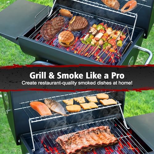 SUNLIFER Barrel Barbecue Charcoal Grill: Premium Spacious Outdoor BBQ Grill with Side Table - Ideal for Patio Cooking Backyard Grilling Camping Picnics Tailgating Parties - Image 2