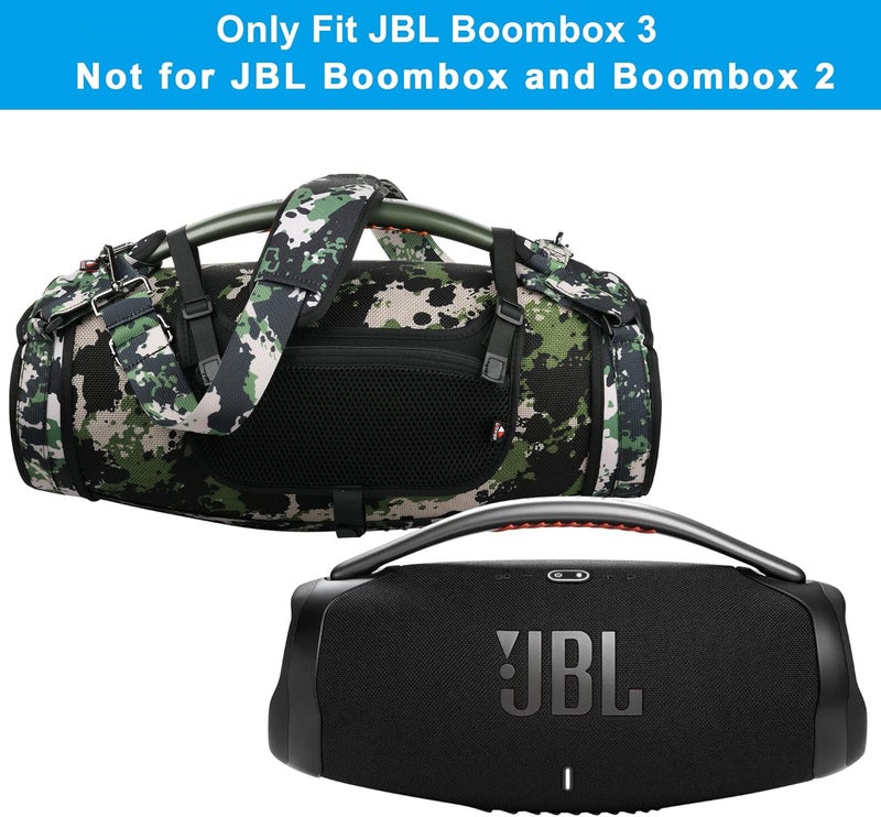 TXesign Travel Carrying Strap for JBL Boombox 3/Boombox 3 Wi-Fi Waterproof Portable Speaker, Shoulder Strap with Two Side Covers Travel Carrying Pouch for JBL Boombox 3 (Camo) - Image 4