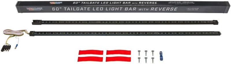 LEDGlow 60" Red Tailgate LED Light Bar for Full Size Trucks - White Reverse Lights - Image 1