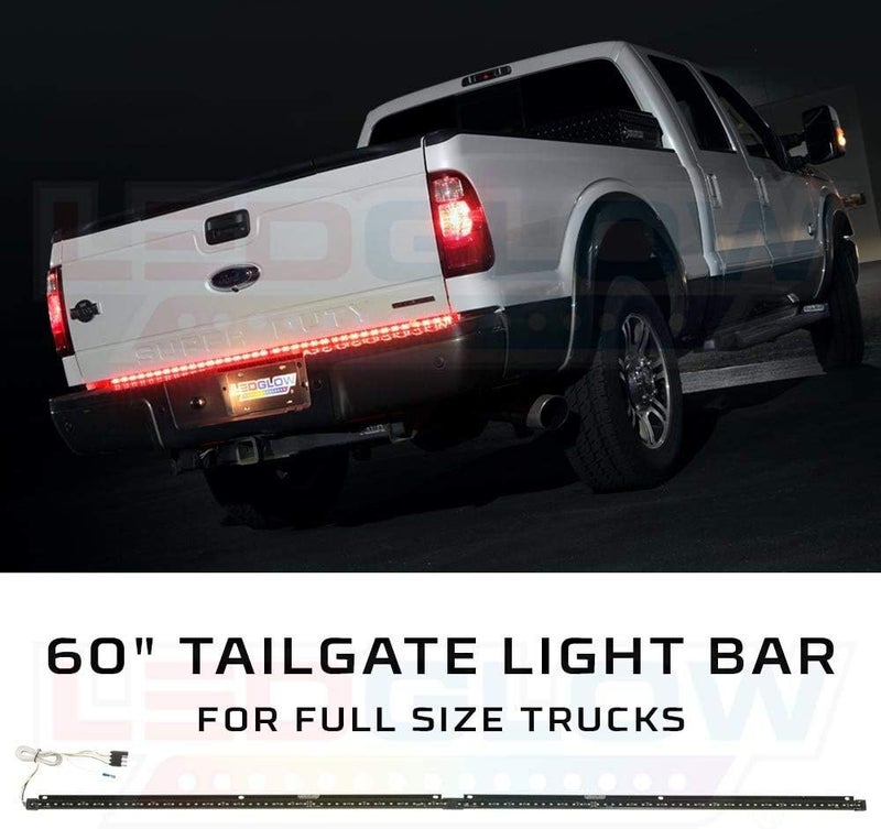 LEDGlow 60" Red Tailgate LED Light Bar for Full Size Trucks - White Reverse Lights - Image 3