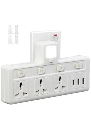 مقبس تمديد متعدد المقابس مع 3 موسعات USB على الحائط مع 3 منافذ ومحول منفذ موسع الطاقة الكهربائية للمنزل والمكتب والمطبخ باللون الأبيض،توصيله كهربائيه مشترك كهرباء توصيلة وصلة كهرباء - pzsku/Z47BAF8365216D9BD3161Z/45/_/1694659969/fd0db48c-c0f9-4014-94c9-e78a9be413f0