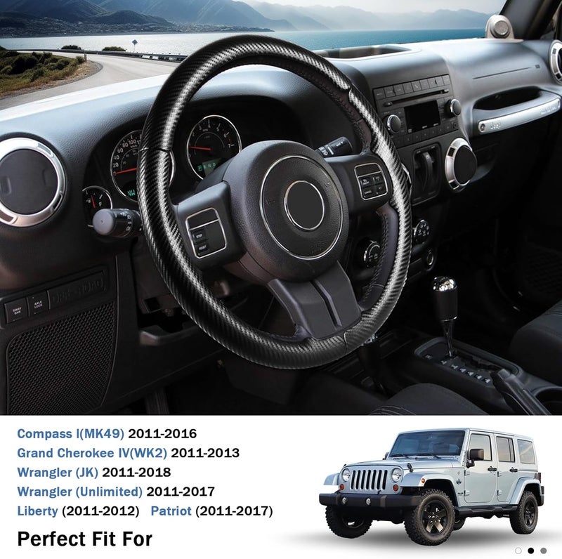 Aotoyou أغطية عجلة القيادة لسيارات Wrangler (JK 2011-2018/Unlimited 2011-2017)، ولسيارات Jeep Grand Cherokee IV (WK2 2011-2013)، Compass I (MK49 2011-2016)، Patriot (2011-2017)، Liberty (2011-2012) - Image 3