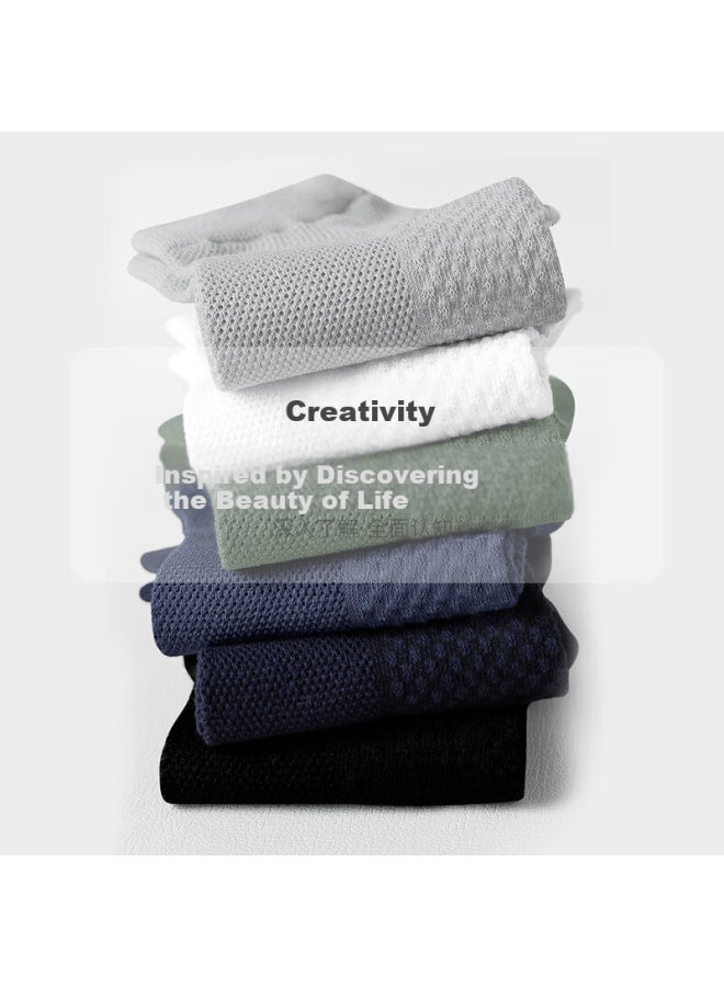 Yuzhaolin 100% Cotton Men's Casual Summer Thin Anti-pilling Odor-resistant Moisture-wicking Solid Color Sports Socks - Image 4