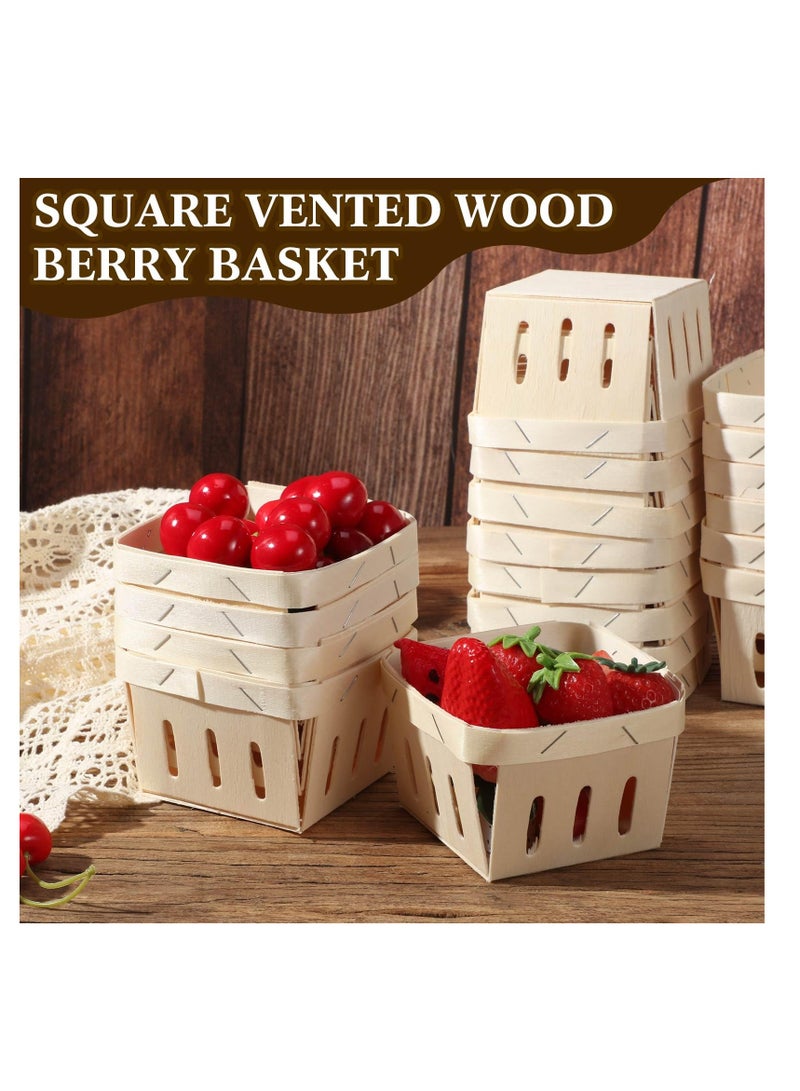 Excefore 30 Pack Wooden Decorative Basket, Wooden Square Gift Baskets, Suitable for Display Snack Pantry Organization Wedding Parties and Gifts (10.5*10.5*6.5cm) - Image 3