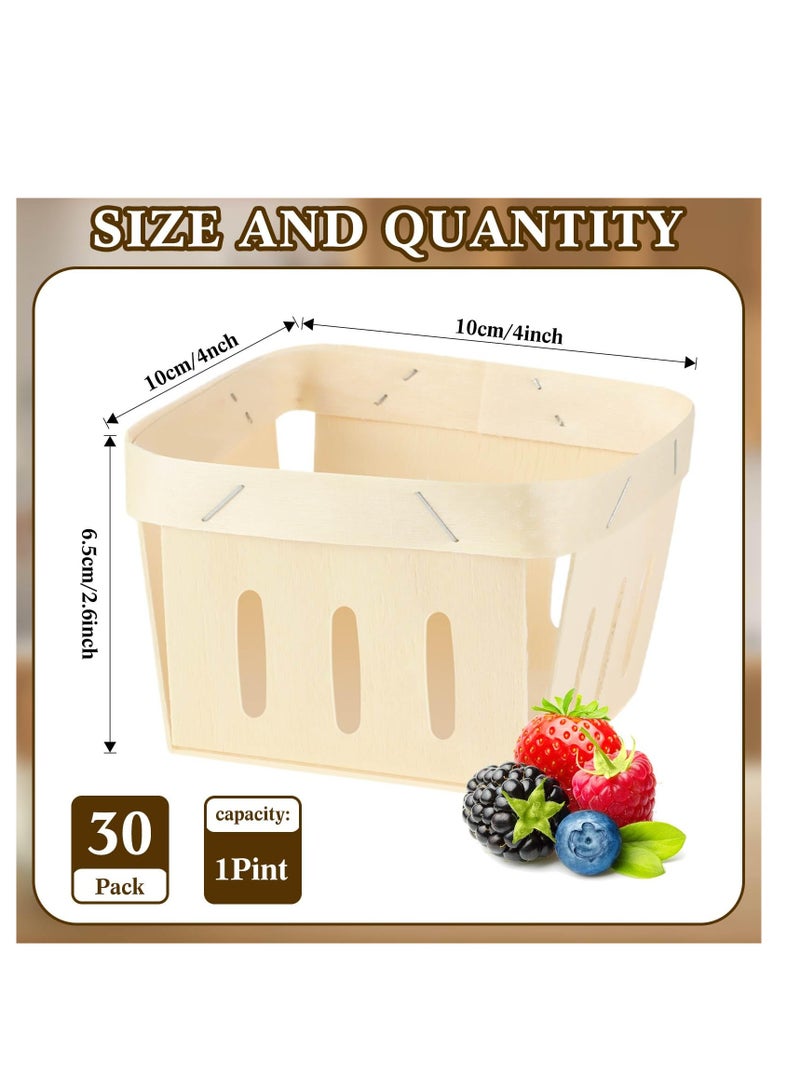 Excefore 30 Pack Wooden Decorative Basket, Wooden Square Gift Baskets, Suitable for Display Snack Pantry Organization Wedding Parties and Gifts (10.5*10.5*6.5cm) - Image 2