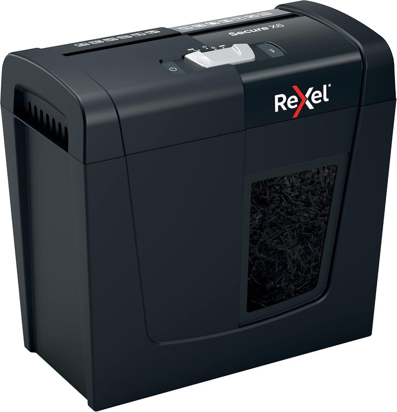 Rexel GBC Secure X6 Cross-Cut Paper Shredder with 7 Sheets Capacity, and 10L Bin, P4 Security, 3 min Continuous Run-time, 2 Years Warranty - Image 1