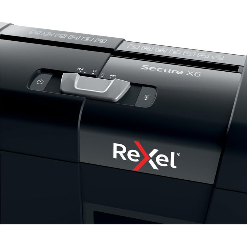 Rexel GBC Secure X6 Cross-Cut Paper Shredder with 7 Sheets Capacity, and 10L Bin, P4 Security, 3 min Continuous Run-time, 2 Years Warranty - Image 5
