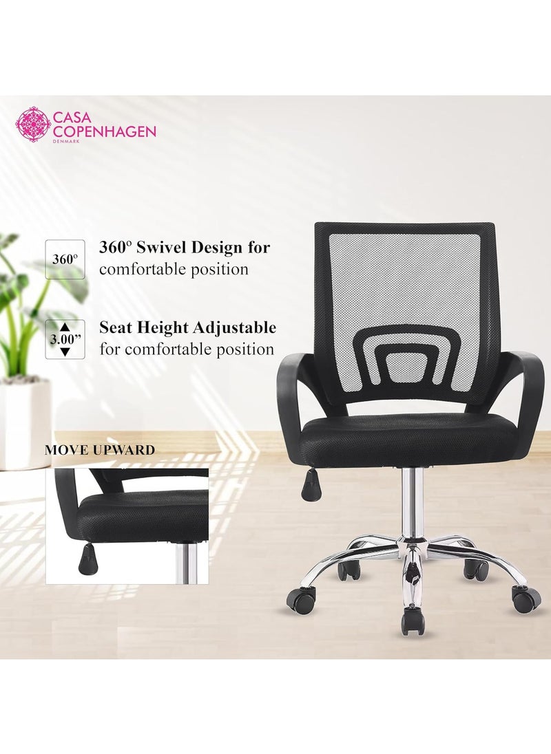 Mesh Adjustable Office Chair with Metal Leg Blac