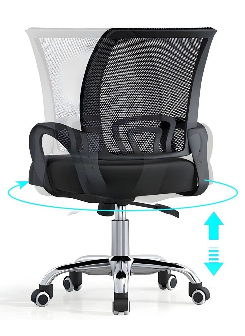 Mesh Adjustable Office Chair with Metal Leg Blac