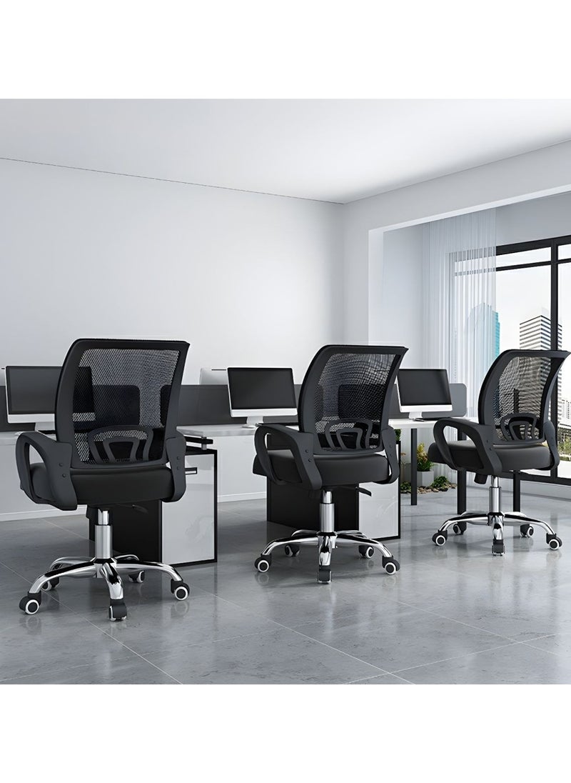 Mesh Adjustable Office Chair with Metal Leg Blac