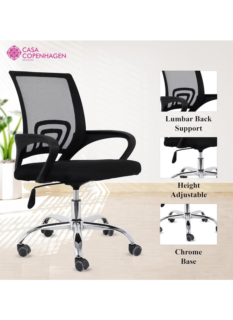 Mesh Adjustable Office Chair with Metal Leg Blac