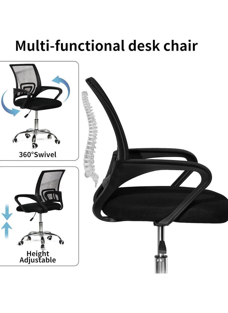 Mesh Adjustable Office Chair with Metal Leg Blac