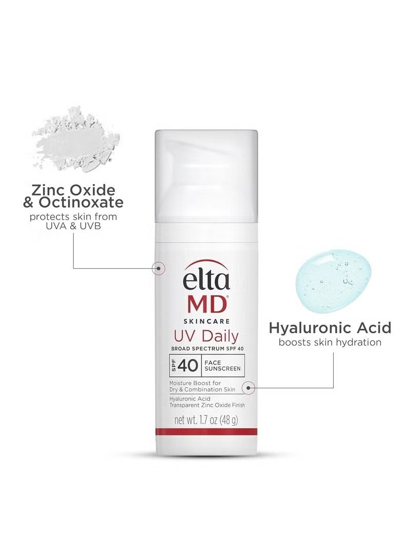 EltaMD UV Daily SPF 40 Tinted Face Sunscreen Moisturizer, Tinted Moisturizer for Face with SPF, Great for Dry, Combination, and Normal Skin - Image 2