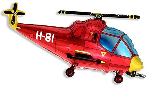 GRABO 37 Inch Red Helicopter Shaped Foil Balloon (CS19) by Flexmetal - Image 5