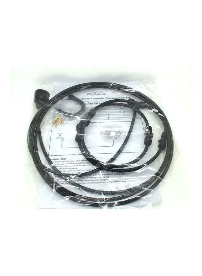 Loquat Outdoor Water Misting Fan Kit with Five Brass Nozzles Black/Golden - Image 2