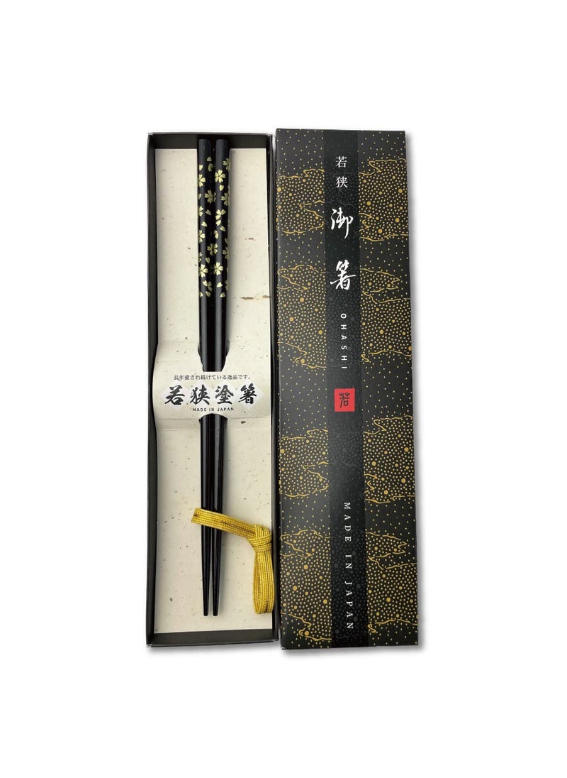 Terra Distribution Premium Japanese Chopsticks Reusable  Made in Japan  Traditional Lacquer Art Wooden Chopsticks BlackYM003 