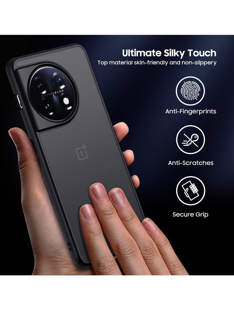 Slim Fit OnePlus 11 Case with Camera Lens Protection, Translucent Frosted Design, Shockproof Soft Edge and Hard Back Cover for 5G - Image 4