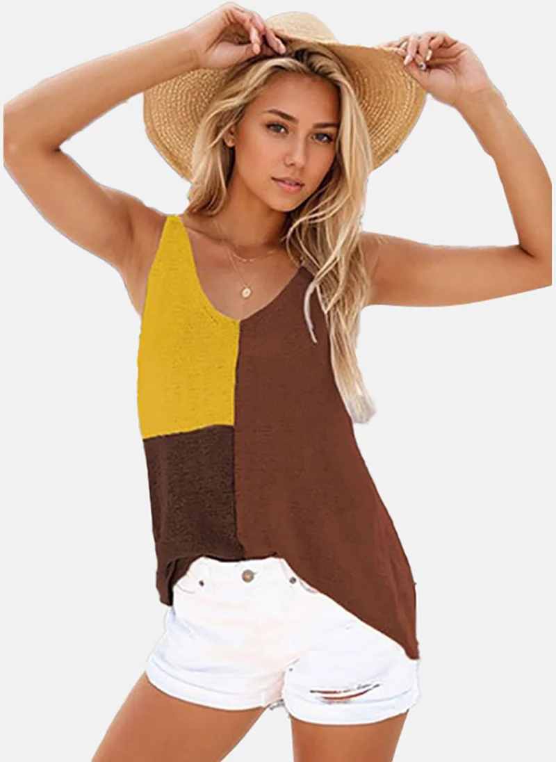 YUNIQEE Women Colourblocked Tank Top