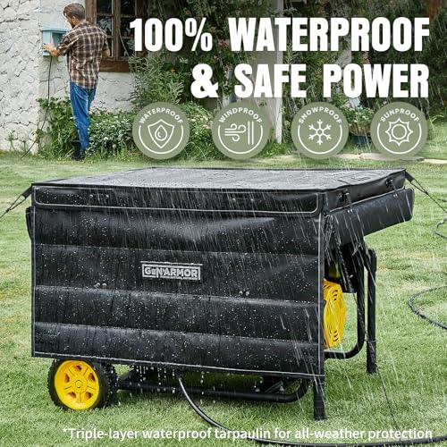 GenArmor Generator Covers While Running 100 Waterproof Heavy Duty Tarps Generator Tent Portable Outdoor Generator Enclosure for Most 4000w13000w Generators Black Windproof Kit Version - Image 3