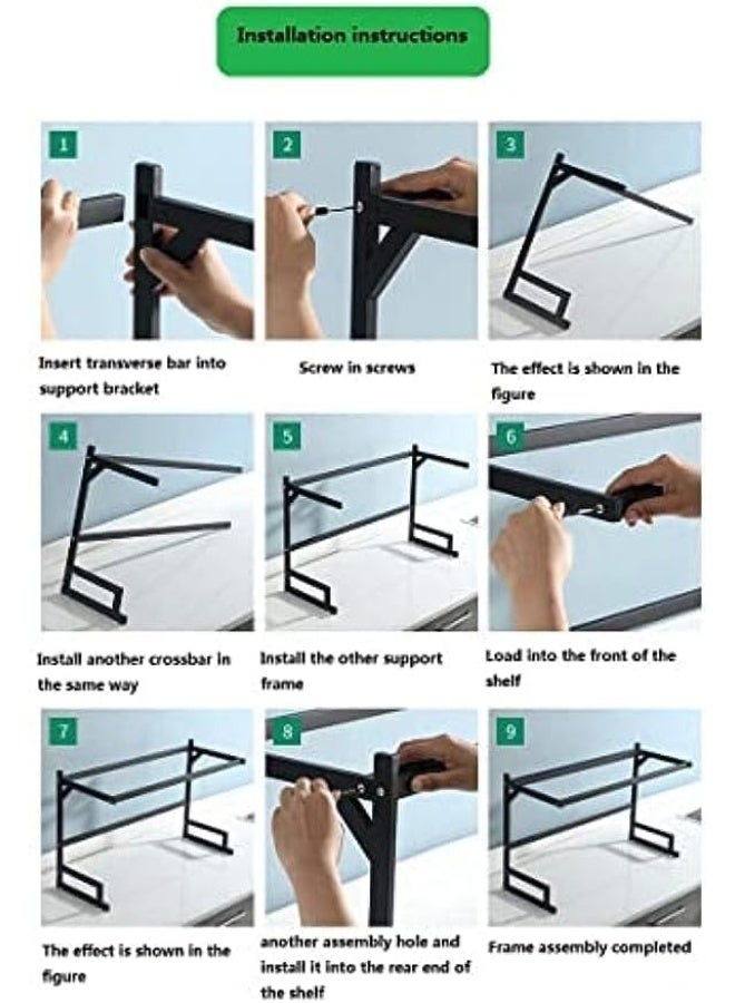 BLOOMING TIME Over The Sink Dish Drainer Drying Rack Black - Image 2