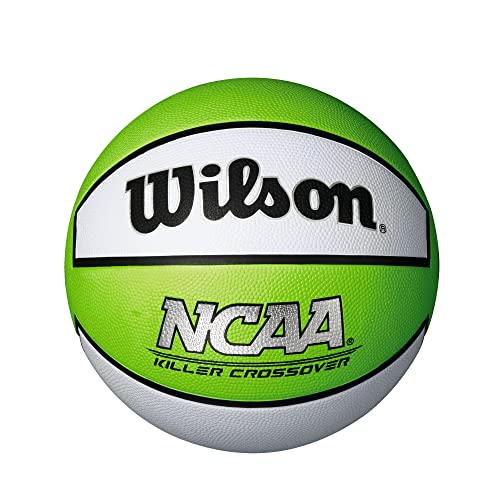 WILSON NCAA Killer Crossover Outdoor Basketball - Size 5 - 27.5", Lime/White - Image 1