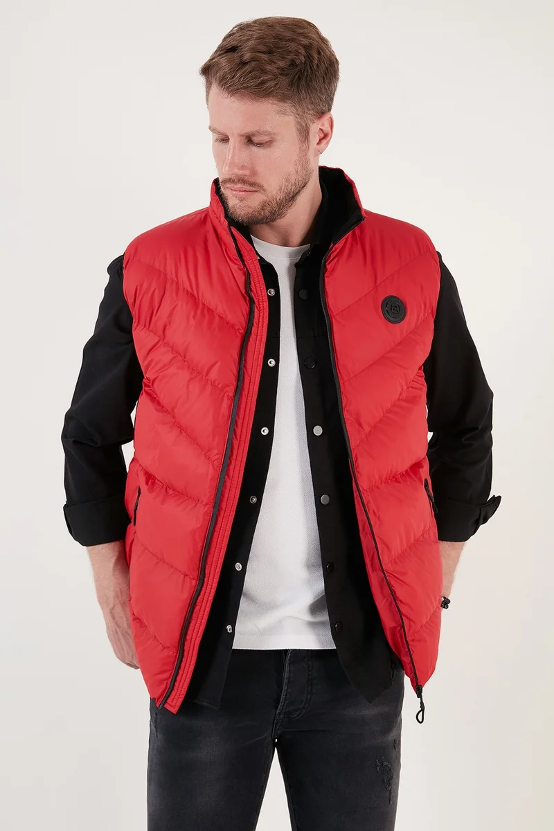 بوراتي Slim Fit Water and Wind Resistant Stand Collar Inflatable Vest Men's Vest 649008
