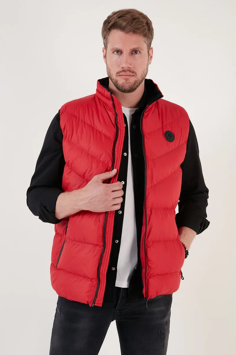 بوراتي Slim Fit Water and Wind Resistant Stand Collar Inflatable Vest Men's Vest 649008