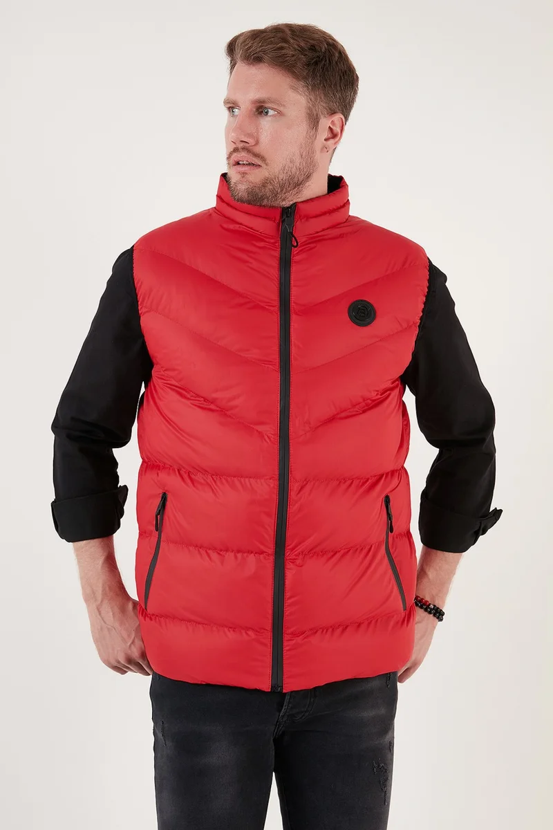 بوراتي Slim Fit Water and Wind Resistant Stand Collar Inflatable Vest Men's Vest 649008