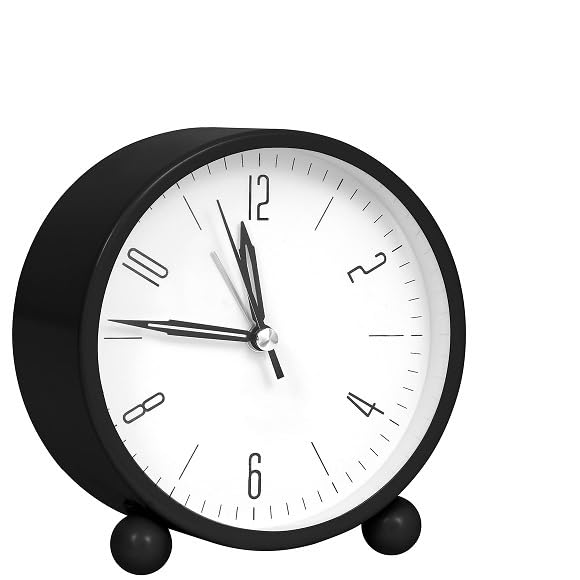 PXBQ Table Clocks Simple Design Small Desk Clock Night LightSilent NonTickingBattery Poweredfor Kids Bedroom Travel Analog Table Clock Table Clock Black A2 - Image 1
