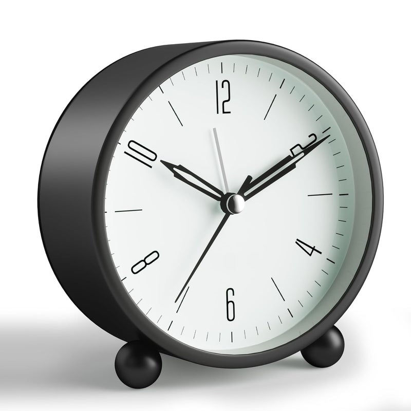 PXBQ Table Clocks Simple Design Small Desk Clock Night LightSilent NonTickingBattery Poweredfor Kids Bedroom Travel Analog Table Clock Table Clock Black A2 - Image 5