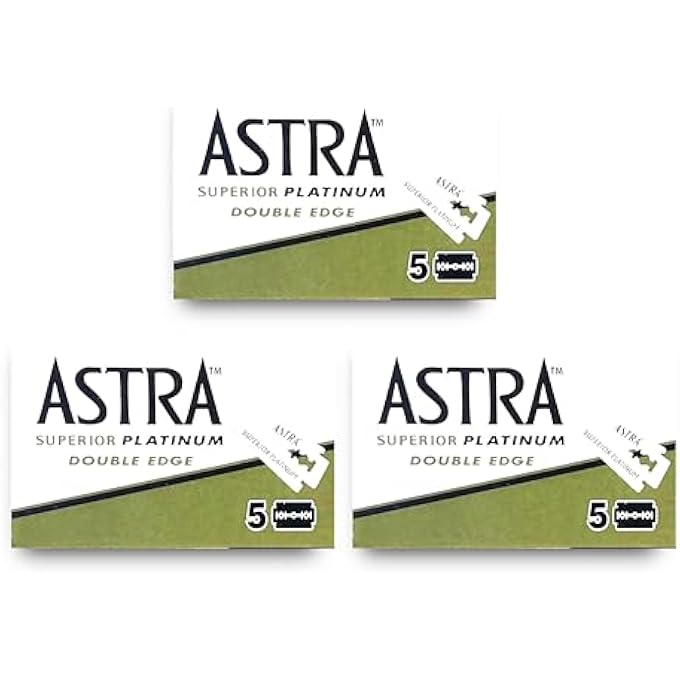 أسترا شفرات حلاقة سوسيسيت أسترا سوبيريور بريميوم بلاتينيوم مزدوج الحواف 5 عبوة من 3 - Image 3