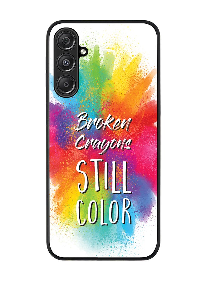 Stylizedd Rugged Black Edge case for Samsung Galaxy M34 5G, Custom Slim fit Flexible Anti Drop Thin Phone Case Cover - Broken Colors - Image 1