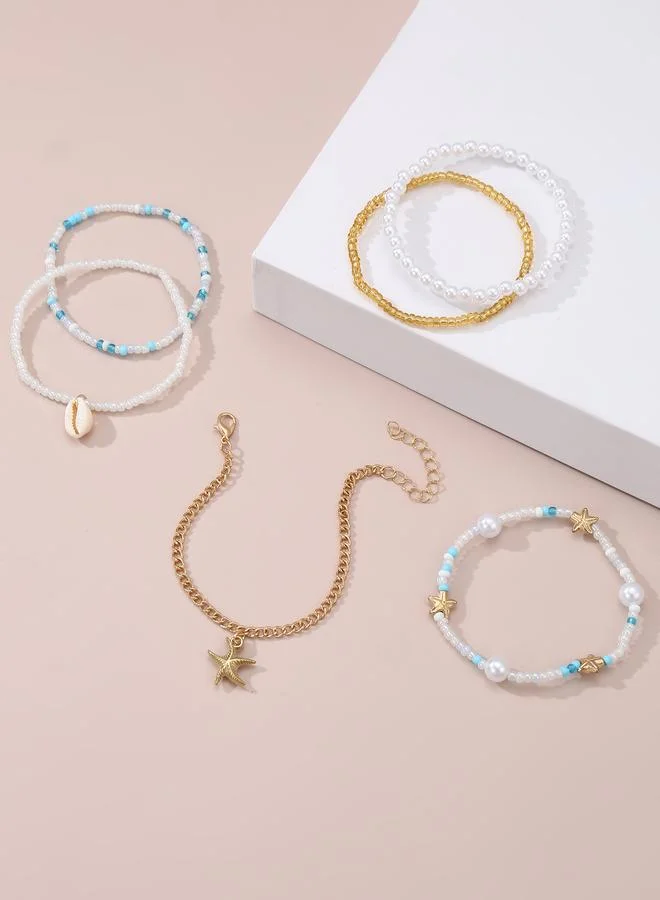 تايك تو Set of 6 - Seashell Charm Anklet